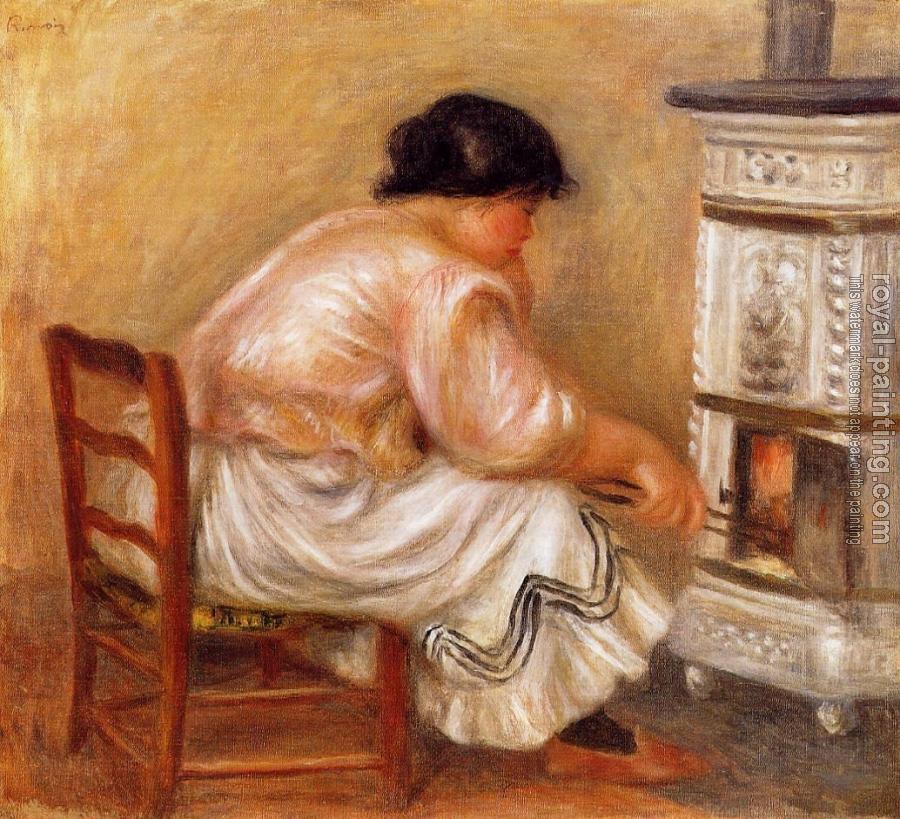 Pierre Auguste Renoir : Woman Stoking a Stove Pierre Auguste Renoir : Woman Stoking a Stove